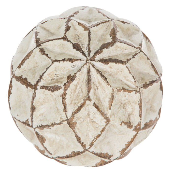 White & Tan Diamonds Decorative Sphere Hobby Lobby 1648435