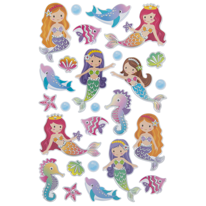 Mermaid & Dolphin Foil Stickers Hobby Lobby 1808799