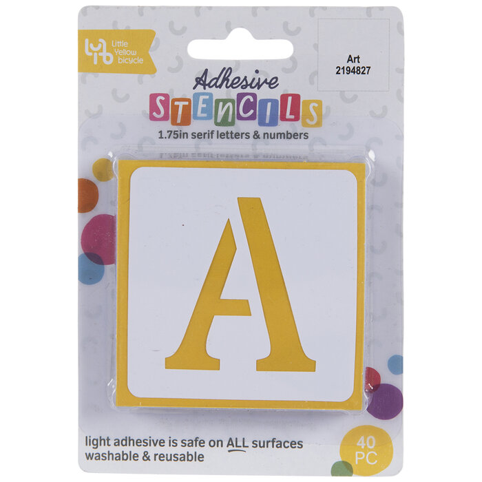 Serif Uppercase Alphabet & Number Adhesive Stencils Hobby Lobby 2194827
