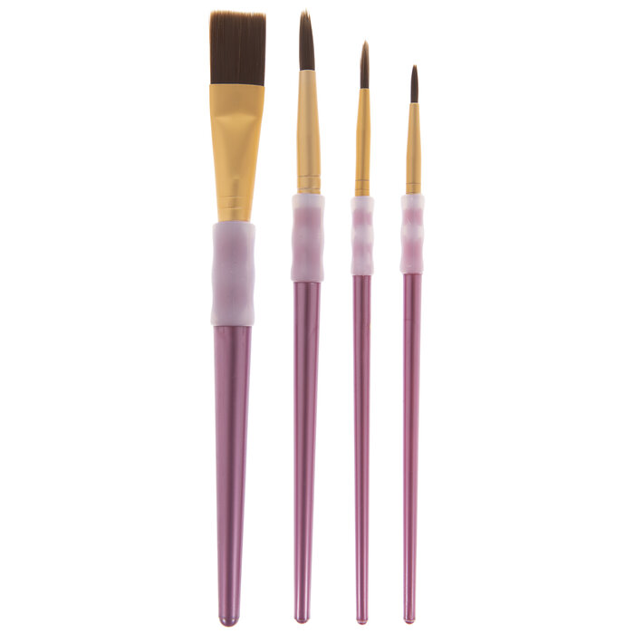 Synthetic Camel Hair Paint Brushes 4 Piece Set Hobby Lobby 1655695