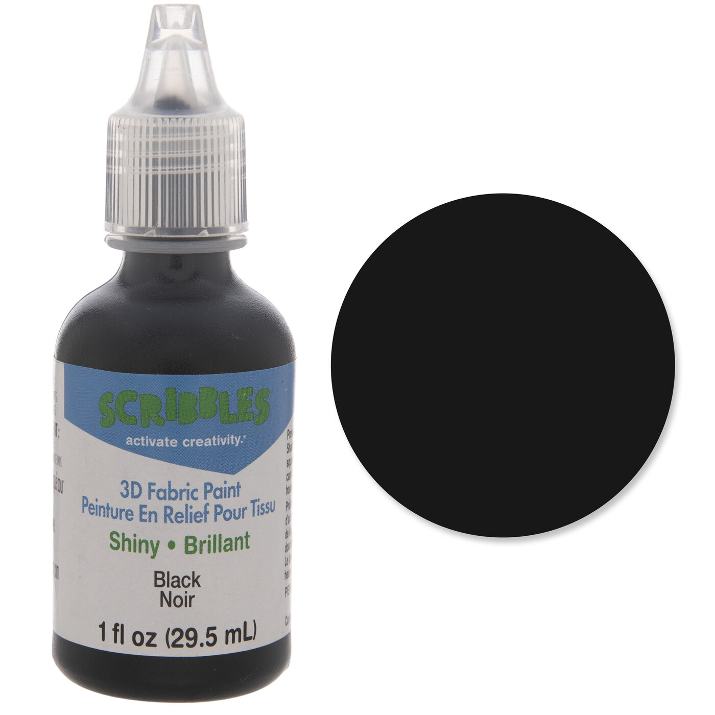 Scribbles 3D Fabric Paint 1oz-Iridescent - Silver