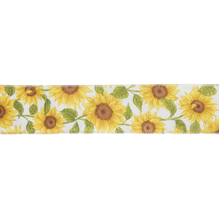 Sunflowers Wired Edge Ribbon 2 1/2" Hobby Lobby 2140044