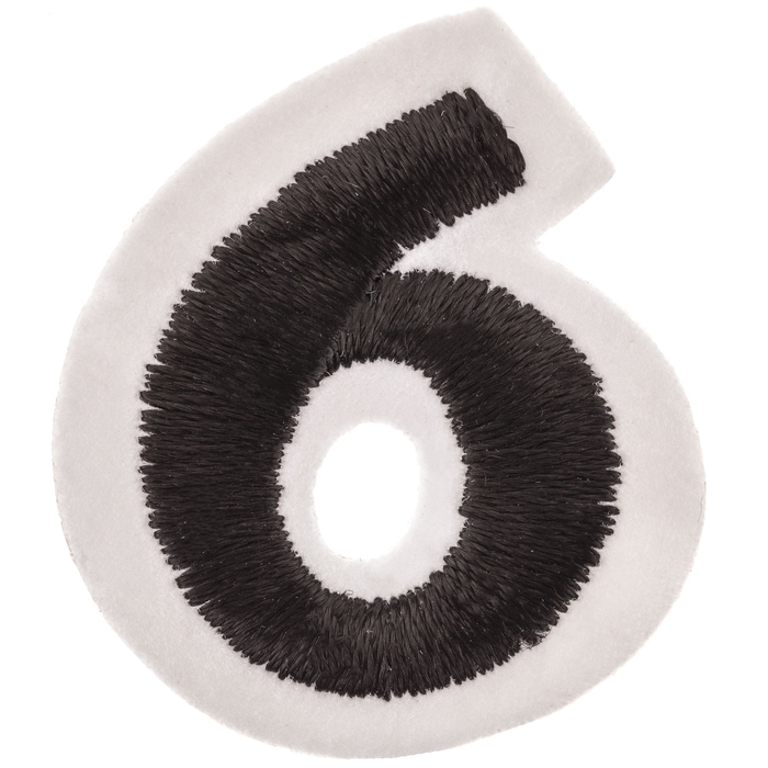 Black Embroidered Number IronOn Patch 6 1 1/2" Hobby Lobby 469551