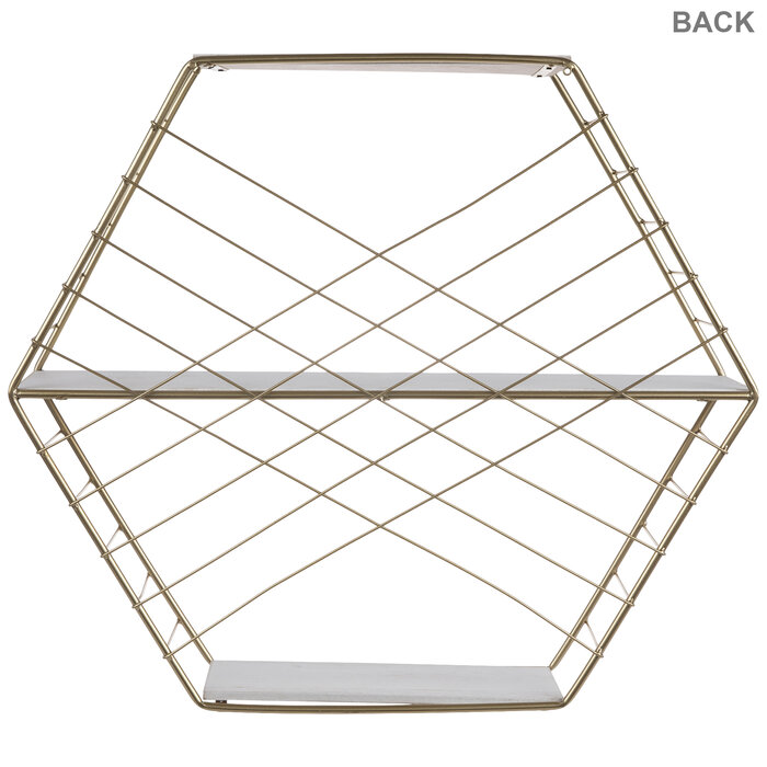 Gold Hexagon ThreeTiered Wood Wall Shelf Hobby Lobby 2070282