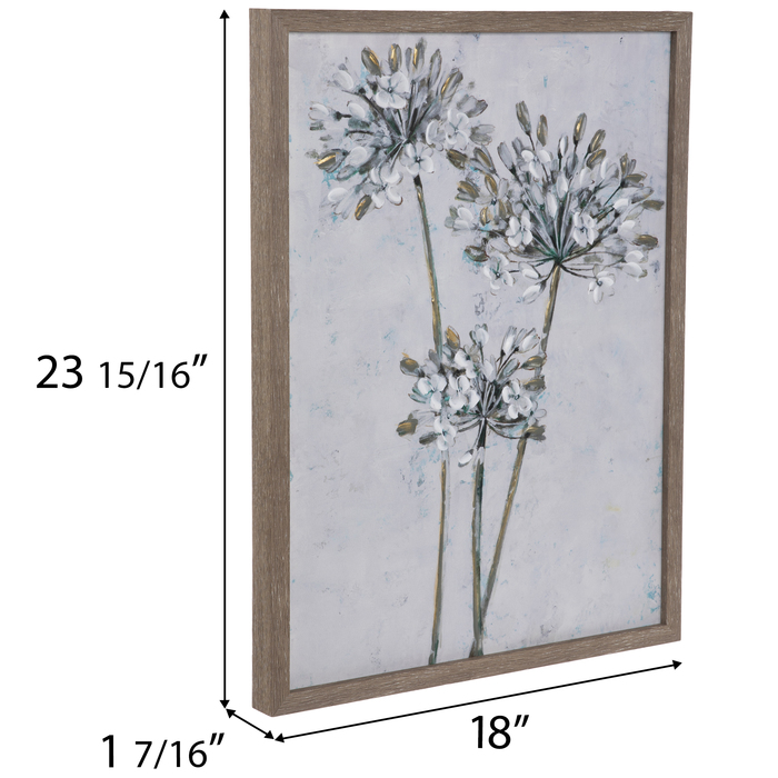 Gray, White & Green Floral Canvas Wall Decor Hobby Lobby 1952233