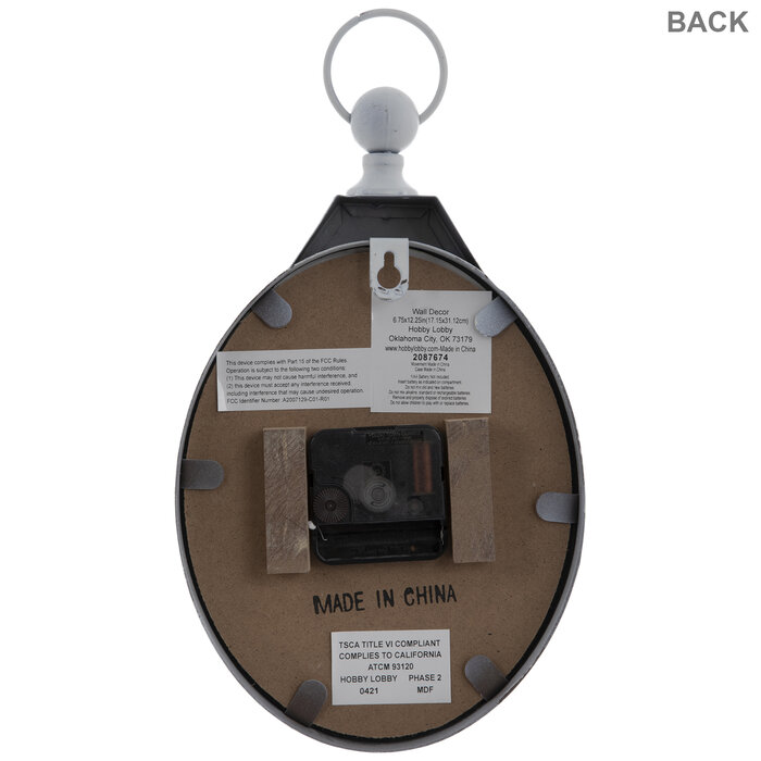 Oval Distressed Metal Wall Clock Hobby Lobby 2087674