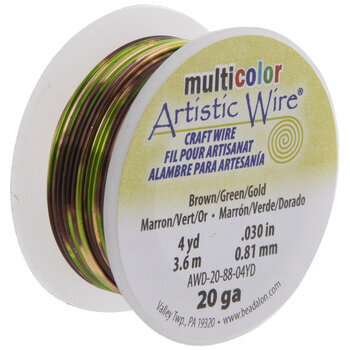 Green 4 Yards MultiColor Artistic Wire 20 Gauge Brown Gold Craft Wire ~