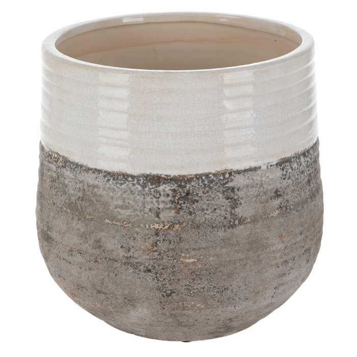 White & Gray Flower Pot Large Hobby Lobby 1725035