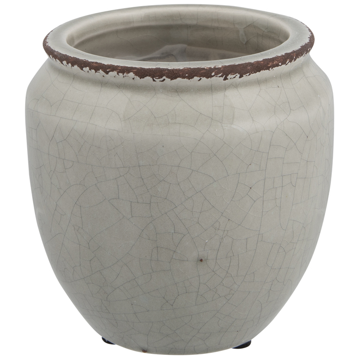 Gray Crackled Flower Pot Hobby Lobby 1246099