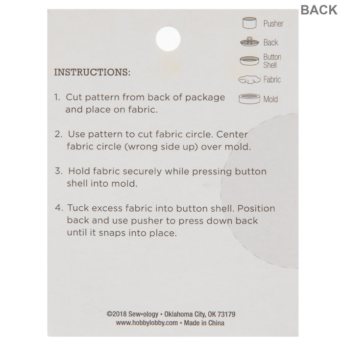 Cover Button Kit 7/8" Hobby Lobby 775262