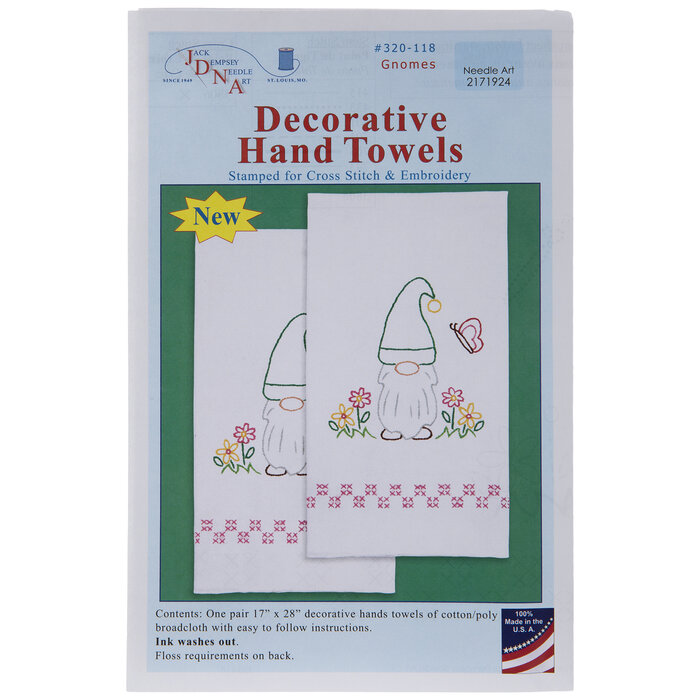 Gnome Decorative Hand Towels Stamped Needle Art Kit Hobby Lobby 2171924