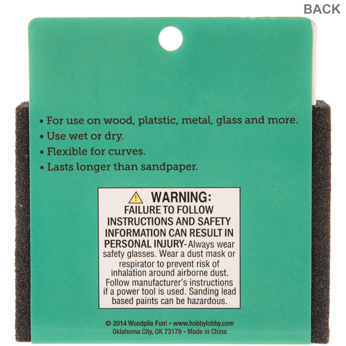 Fine/Medium Grit Sanding Sponge Hobby Lobby 624494