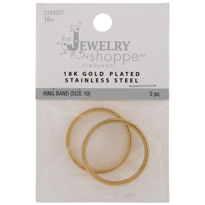 18K Gold Plated Stainless Steel Rings Size 10 Hobby Lobby 2154227