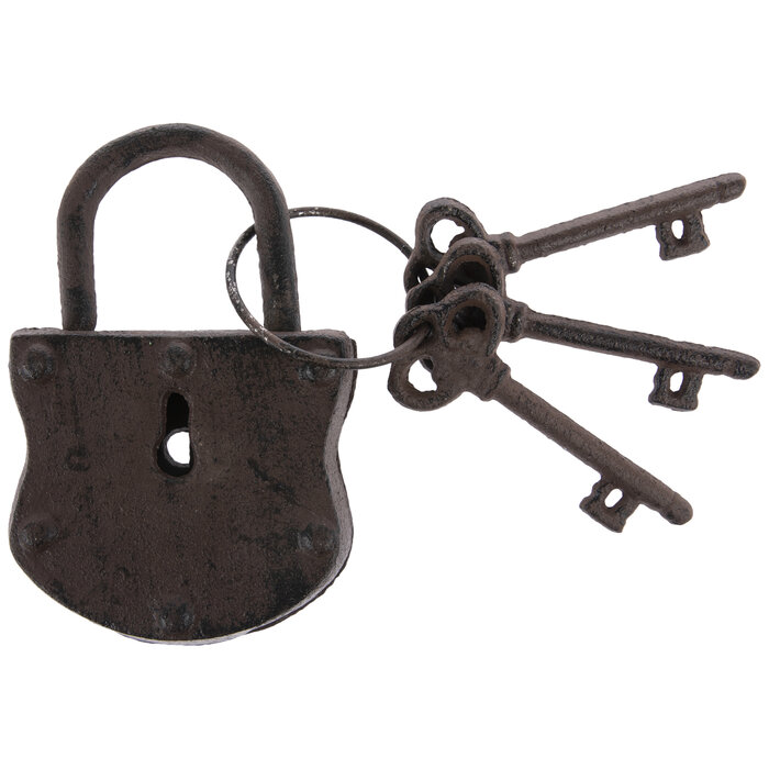 Rust Metal Lock With Keys Hobby Lobby 1308360