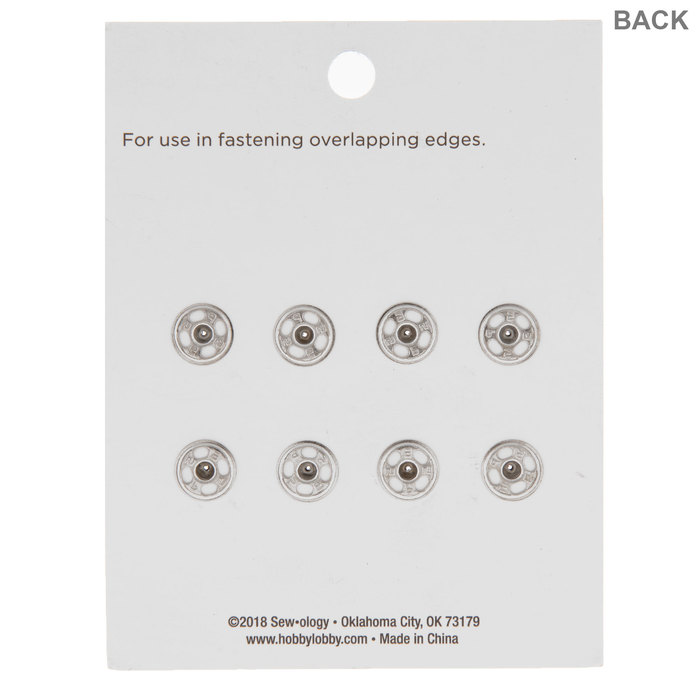 Nickel SewOn Snaps 3/8" Hobby Lobby 305318