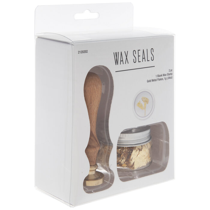 Blank Wax Seal Stamp & Gold Metal Flakes Hobby Lobby 2120202
