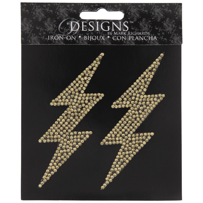Gold Lightning Bolts Rhinestone IronOn Appliques Hobby Lobby 2167179