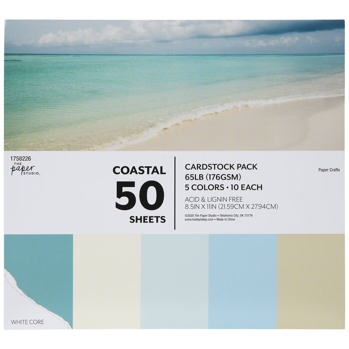 Coastal Cardstock Paper Pack 8 1/2" x 11" Hobby Lobby 1758226