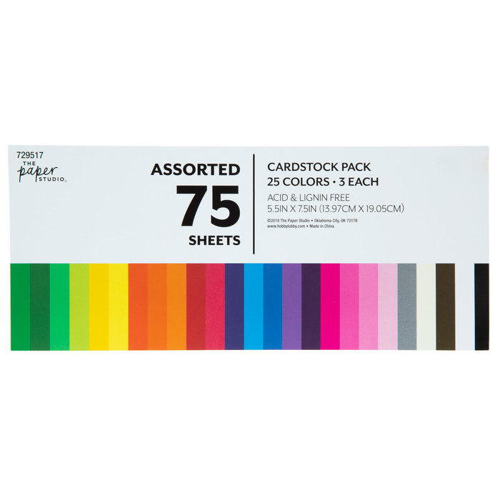 Assorted Cardstock Paper Pack 5 1/2" x 7 1/2" Hobby Lobby 729517