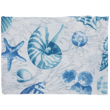 Mermaid Seashells by mintedtulip Ocean Nautical Fish Coral Seashells Peach Cotton Sateen Tablecloth by Spoonflower Beach Tablecloth
