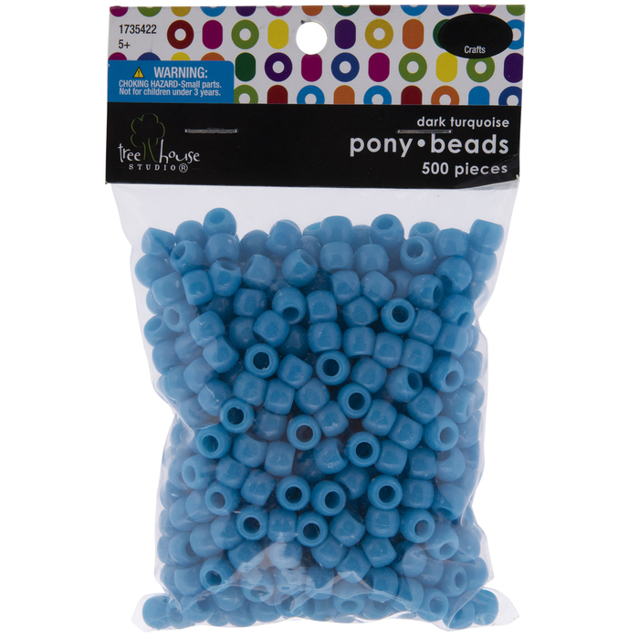 Dark Turquoise Plastic Pony Beads Hobby Lobby 1735422