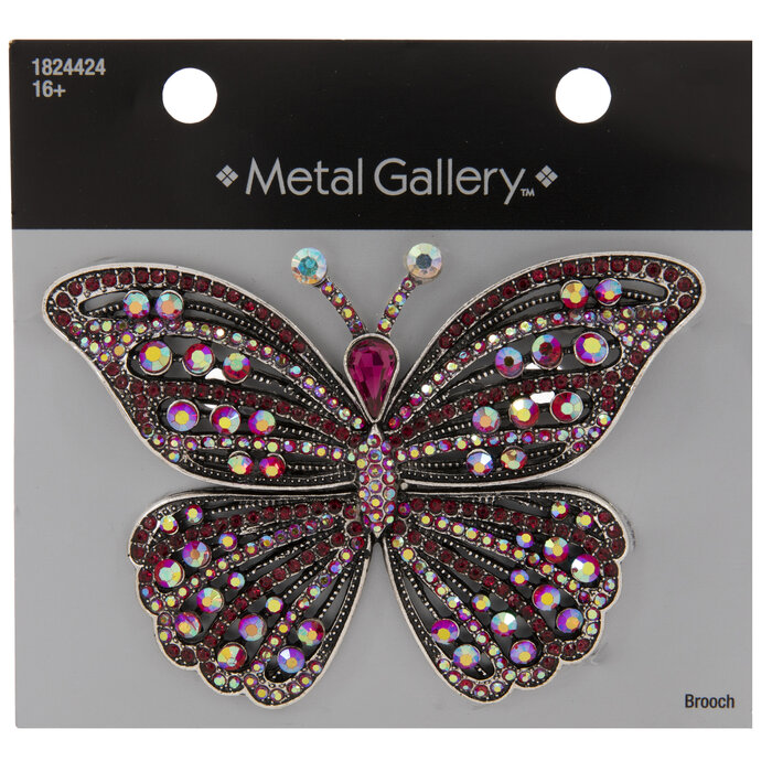 Fuchsia Butterfly Rhinestone Brooch Hobby Lobby 1824424
