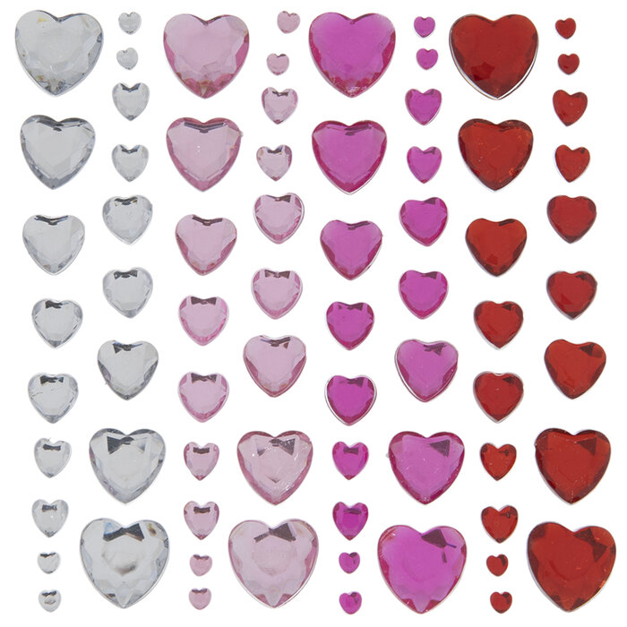 Red & Pink Heart Rhinestone Stickers Hobby Lobby 709055