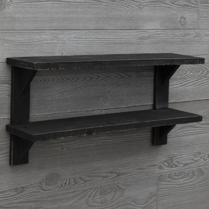 Black TwoTiered Wood Wall Shelf Hobby Lobby 2178986