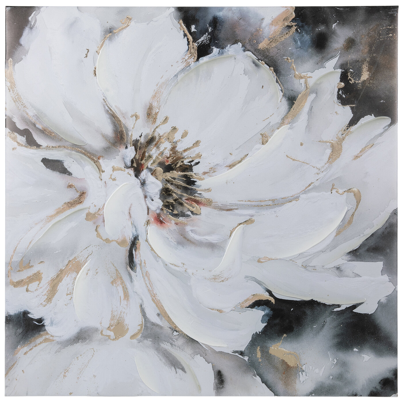 Oil Flower Oil Painting White Tulip Original Art Large Flower Wall Art 