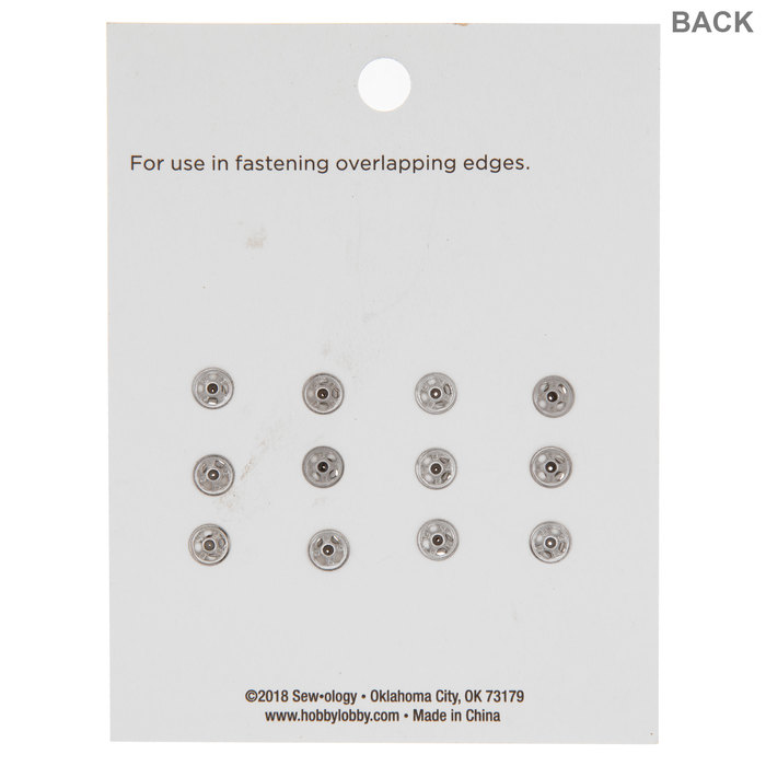 Nickel SewOn Snaps 1/4" Hobby Lobby 305276