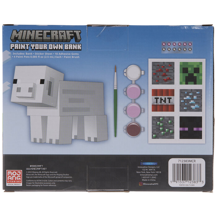 Minecraft Pig Piggy Bank Painting Kit Hobby Lobby 2192912