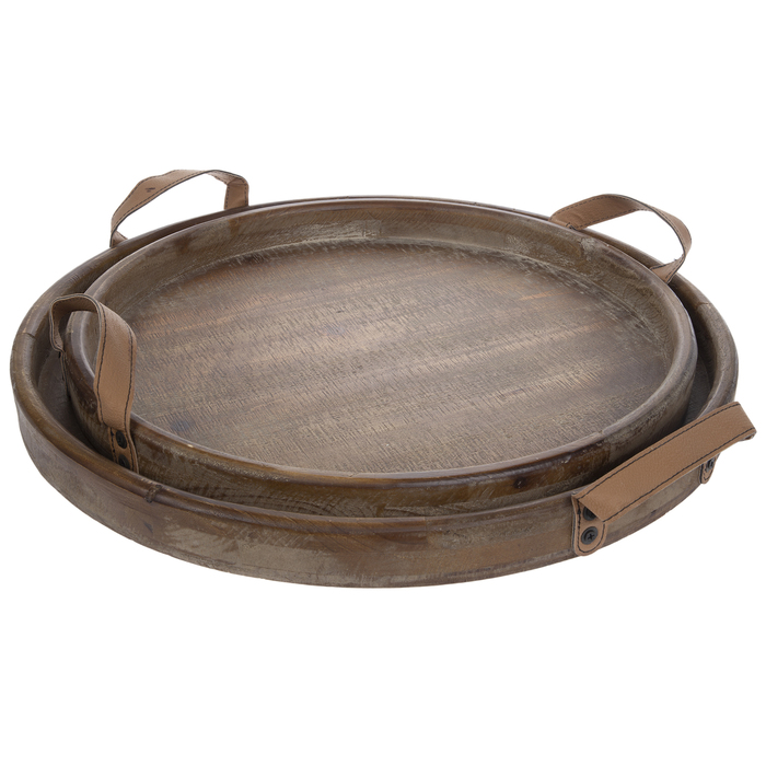 Brown Round Wood Tray Set Hobby Lobby 1737584 Brown Round Wood Tray Set Hobby Lobby, Round Tray With Handles Hobby Lobby