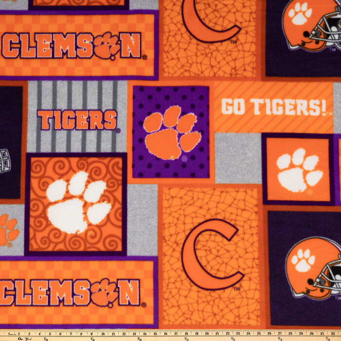 Clemson Block Collegiate Fleece Fabric Hobby Lobby 951699