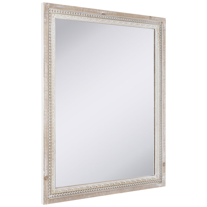 Whitewash Beaded Wood Wall Mirror Hobby Lobby 2081420