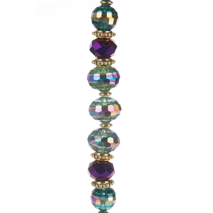 Green & Purple Faceted Bead Strand Hobby Lobby 1661628