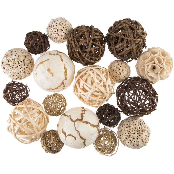 Ivory & Brown Natural Decorative Spheres Hobby Lobby 1482025