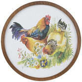 Three Chickens Round Wall Decor