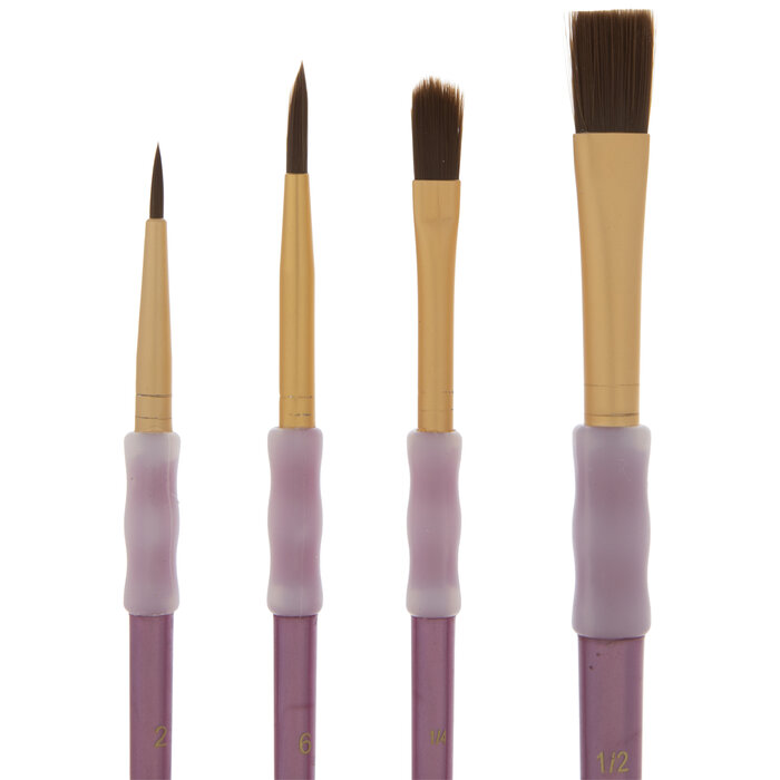 Synthetic Camel Hair Paint Brushes 4 Piece Set Hobby Lobby 510057