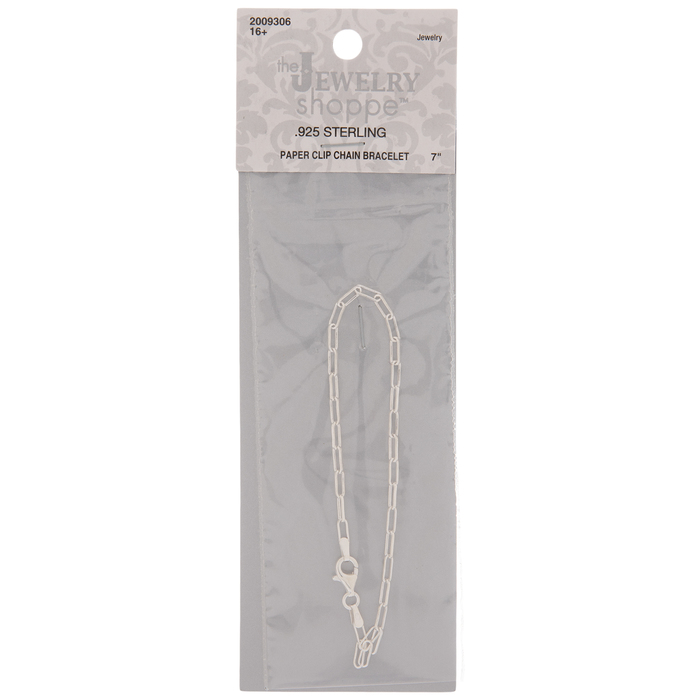 Sterling Silver Paper Clip Chain Bracelet Hobby Lobby 2009306