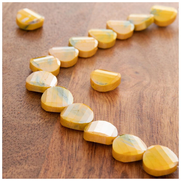 Yellow Marbled Glass Bead Strand 14mm Hobby Lobby 2147858
