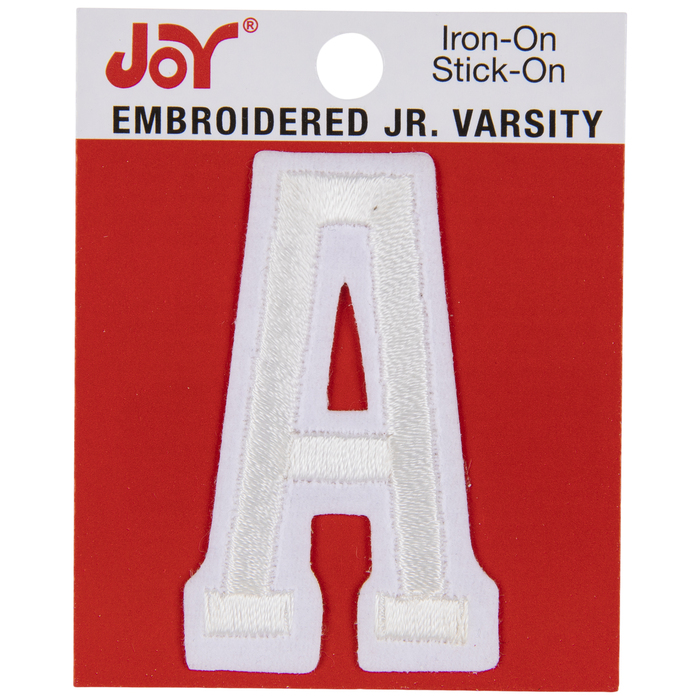 1 7/8" - Iron On Embroidered Applique Patch WHITE BLOCK LETTER "J" LETTERS 1 7/8" - Iron On Embroidered Applique Patch WHITE BLOCK LETTER "J" LETTERS