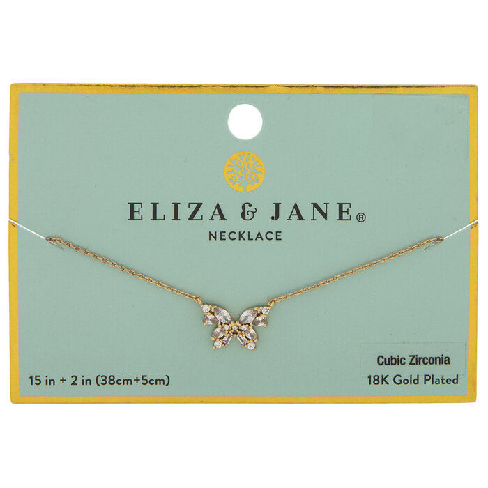 18K Gold Plated Cubic Zirconia Butterfly Necklace Hobby Lobby 2200574