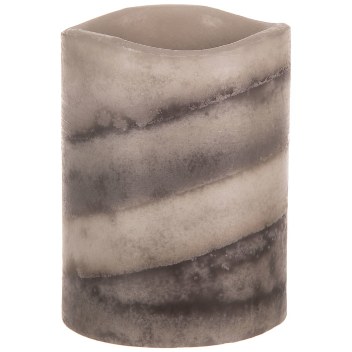 Gray Layered LED Pillar Candle Hobby Lobby