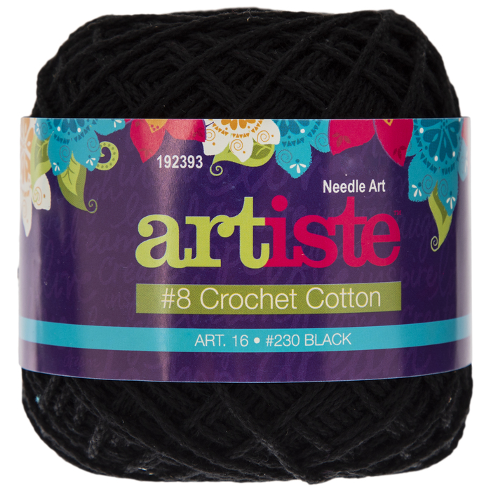 Black Artiste Crochet Cotton Thread Hobby Lobby 192393