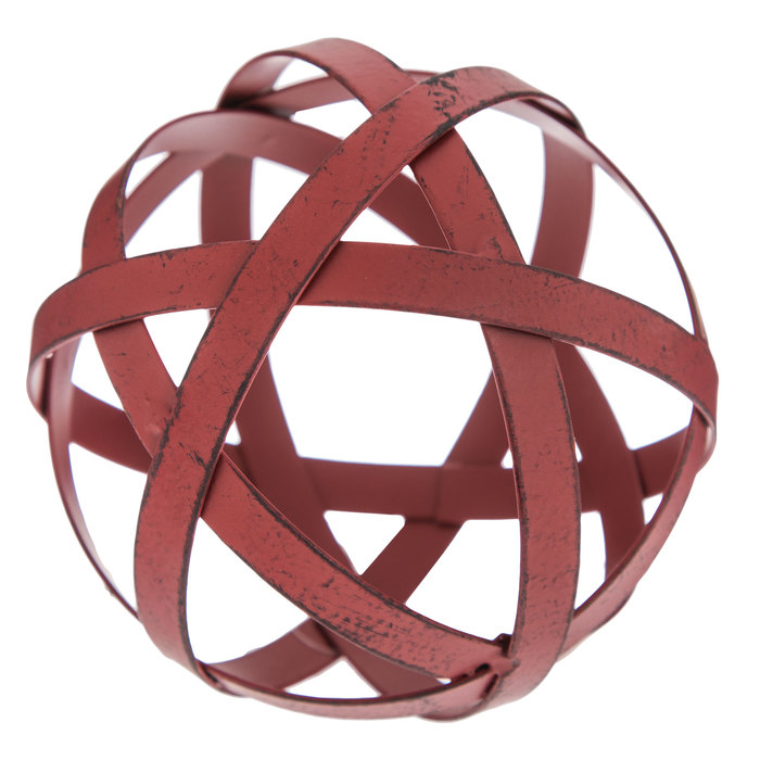 Accent Piece Ball Decoration Metal Sphere 6.8 Inche Dia Iron Band Decorative Sphere