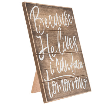 Because He Lives Wood Decor Hobby Lobby 1655059