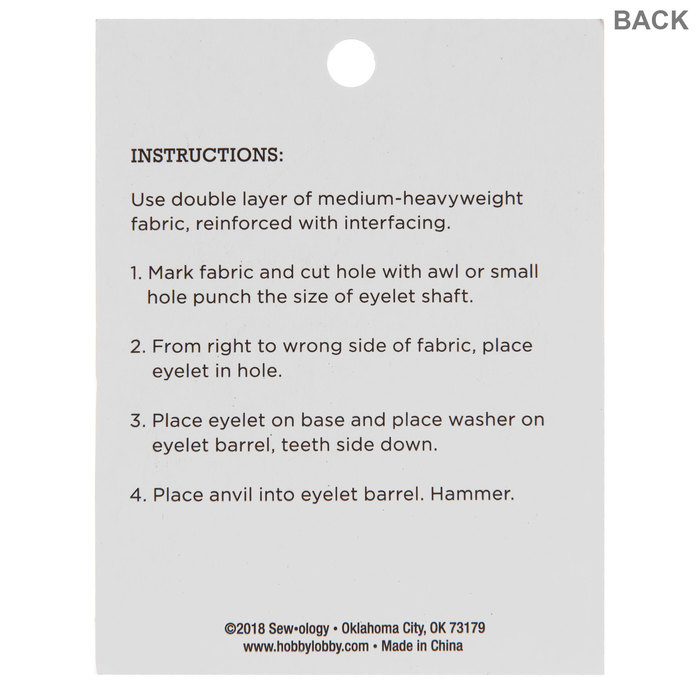 Black Nickel Eyelets 5/16" Hobby Lobby 114017