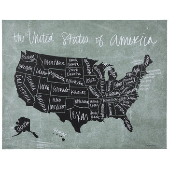 Hobby Lobby Wall Map Green & Black United States Map Canvas Wall Decor | Hobby Lobby | 2073856