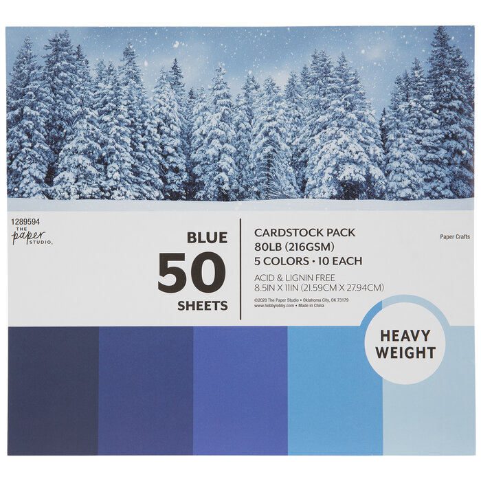 Blue Heavyweight Cardstock Paper Pack 8 1/2" x 11" Hobby Lobby