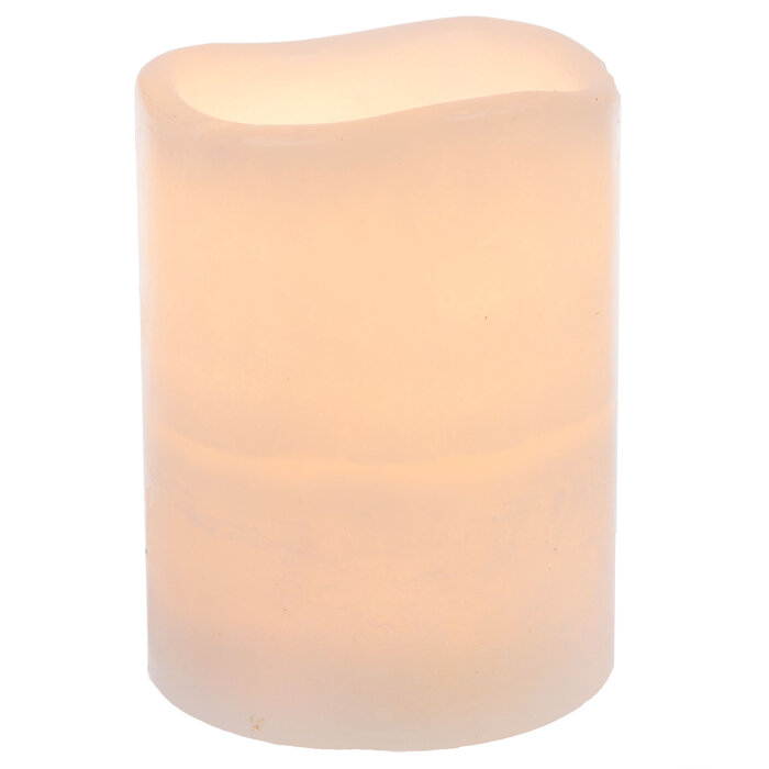 White Layered LED Pillar Candle 3" x 4" Hobby Lobby 2073476